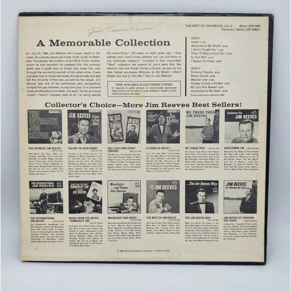 Vintage 1966 Jim Reeves Distant Drums Record Vinyl RCA-Victor LP 1960s Music '66 - Picture 2 of 11